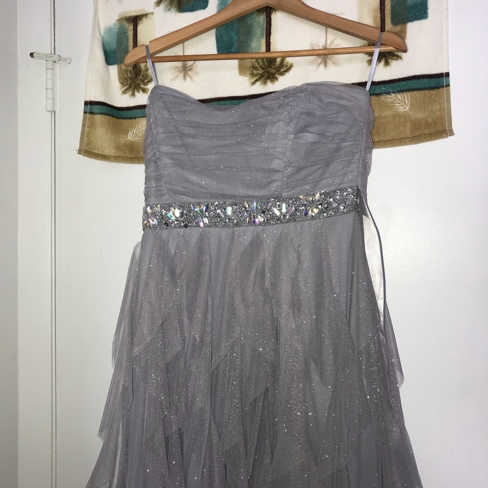 Silver dress , long dress